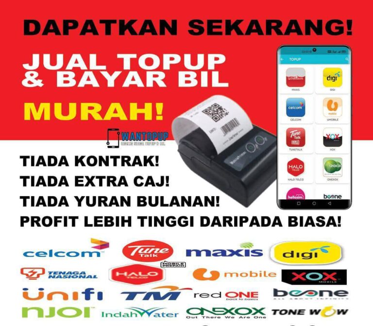 DEALER TOPUP BIL KOMISYEN TINGGI